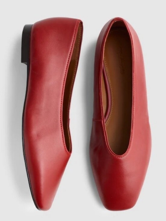 Madewell Shoes - Madewell Mylie Leather Ballet Flats - Red